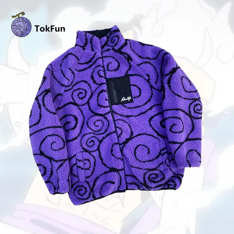GOMU Gear Sherpa One Piece Double-Sided Anime Manga Winter Coat, Long Sleeve, Fleece, Comfortable Outerwear for Anime Fans