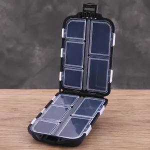 Mini Fishing Tackle Box, Portable Fly Fishing Accessories Storage Case, Multifunctional Plastic Fishing Bait Lure Organizer, Waterproof Shockproof Hook Carrier, Compact Fishing Gear Storage Box, Stackable Tackle Tray Tray