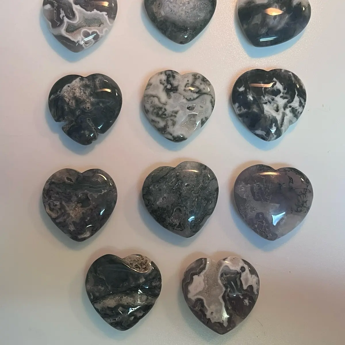Moss Agate Heart - Grounding Stone for Tranquility and Emotional Balance