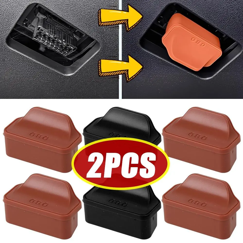 2026 New Universal Car OBD Port Protector Dustproof Waterproof OBD2 Silicone Cover Diagnostic Plug Cap Auto Interior Decor Accessories