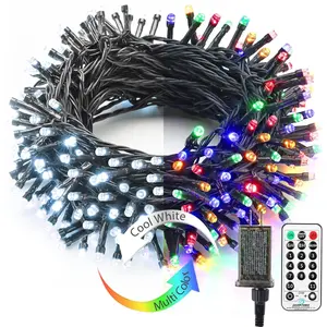 Color Changing Christmas Lights, 65.67ft 200 LED Cool White & Multicolor Christmas Lights, 11 Modes Remote Dimmable 29V Safe Adapter Outdoor Christmas Tree Lights String for Xmas Party Tree