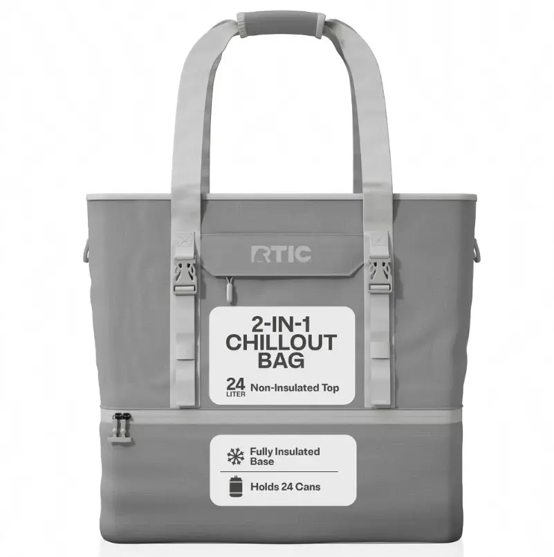 RTIC 2-in-1 Chillout Shoulder Bag, Insulated Cooler Bag with Leakproof Lining, Portable Tote for Lunch, Beach, Camping, Travel, Picnic, Shopping & Daily Use