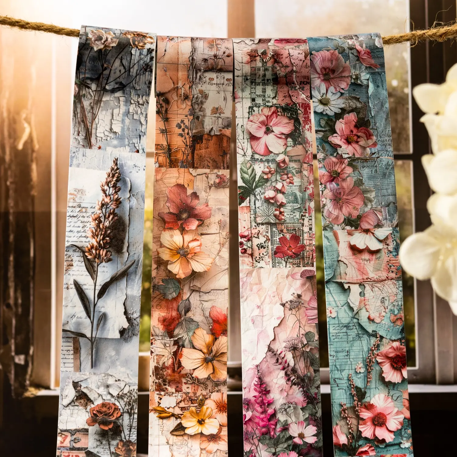 Floral Theme Pet Tape Roll, Adhesive Strips, Decorative Stationery Accessory, Art, Ideal for Scrapbooking, Scrapbook Materials, Scrapbook Accessories, Journaling Crafts & Crafting, Single Pack