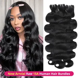 Top 15A Upgrade Brazilian Body Wave Bundles Raw Human Hair Weave Bundles Unprocesed Remy Straight Hair Bundles 4x4 Lace Closure Quick Weave Extensions1 3 4 PCS