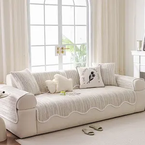 Pure Color Lamb Wool Sofa Cushion, Soft and Gentle for Kids, Anti-Scratch Durable, Multi-Scene Home Decor, Washable Pet Friendly Cover, Washable Sofa Slipcover