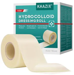 KHAZIX Hydrocolloid Dressing Roll, 2in×5ft Customizable Skin Protection Tape, Breathable Waterproof Adhesive Patch for Daily Skin Care & Body Use