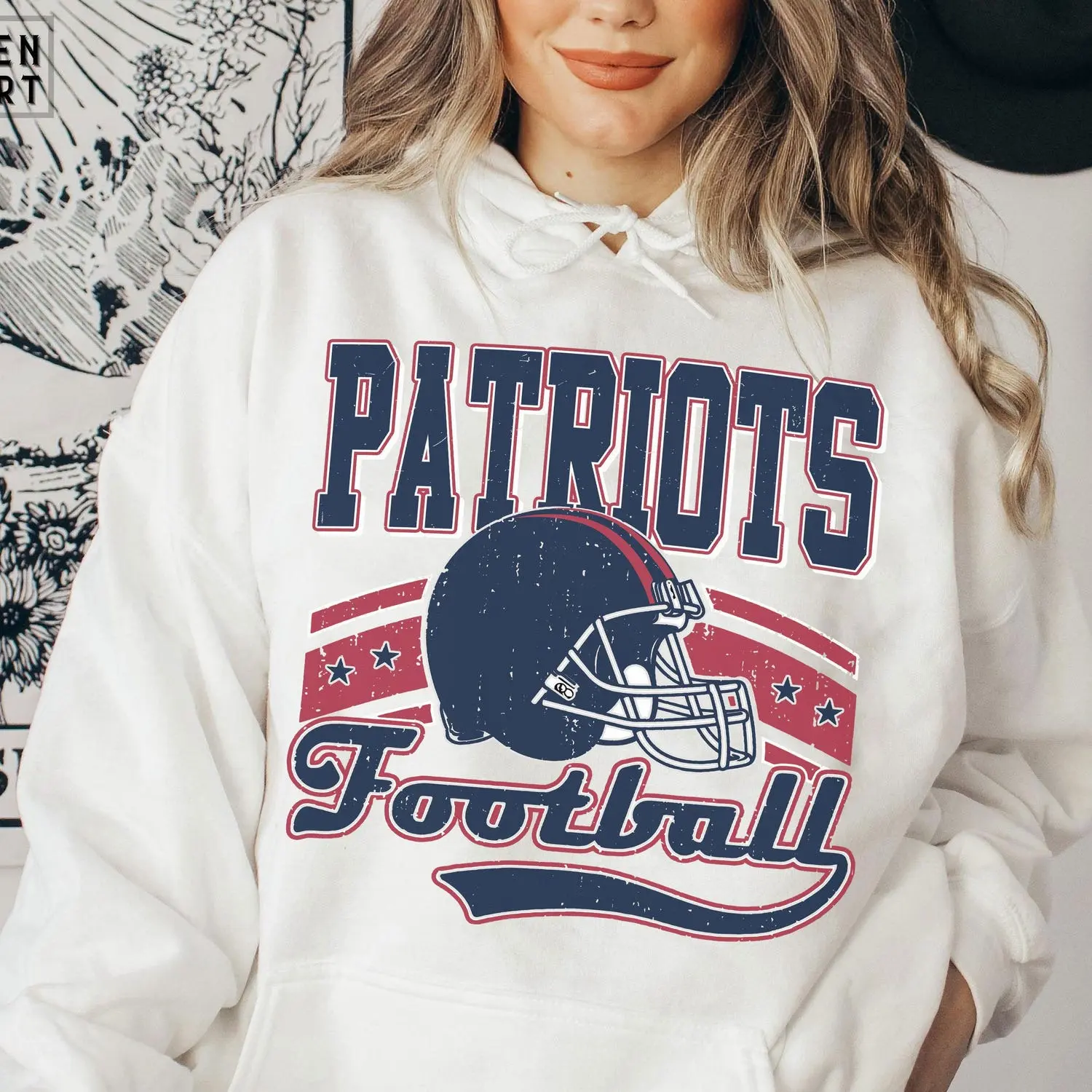 Vintage 90s StyleNew England Football Hoodie Sweatshirt, Vintage #Patriott Sweatshirt The Pats T-Shirt, Vintage New England Fan Gift Crewneck, #PPatriot merch, Fans Gift JL1X