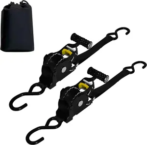 Retractable Ratchet Straps - 1" x 10' Heavy Duty 1650LB Break Strength Tie Down Straps with S-Hook Clip for Trucks, Motorcycles, Kayak, ATVs, Boats
