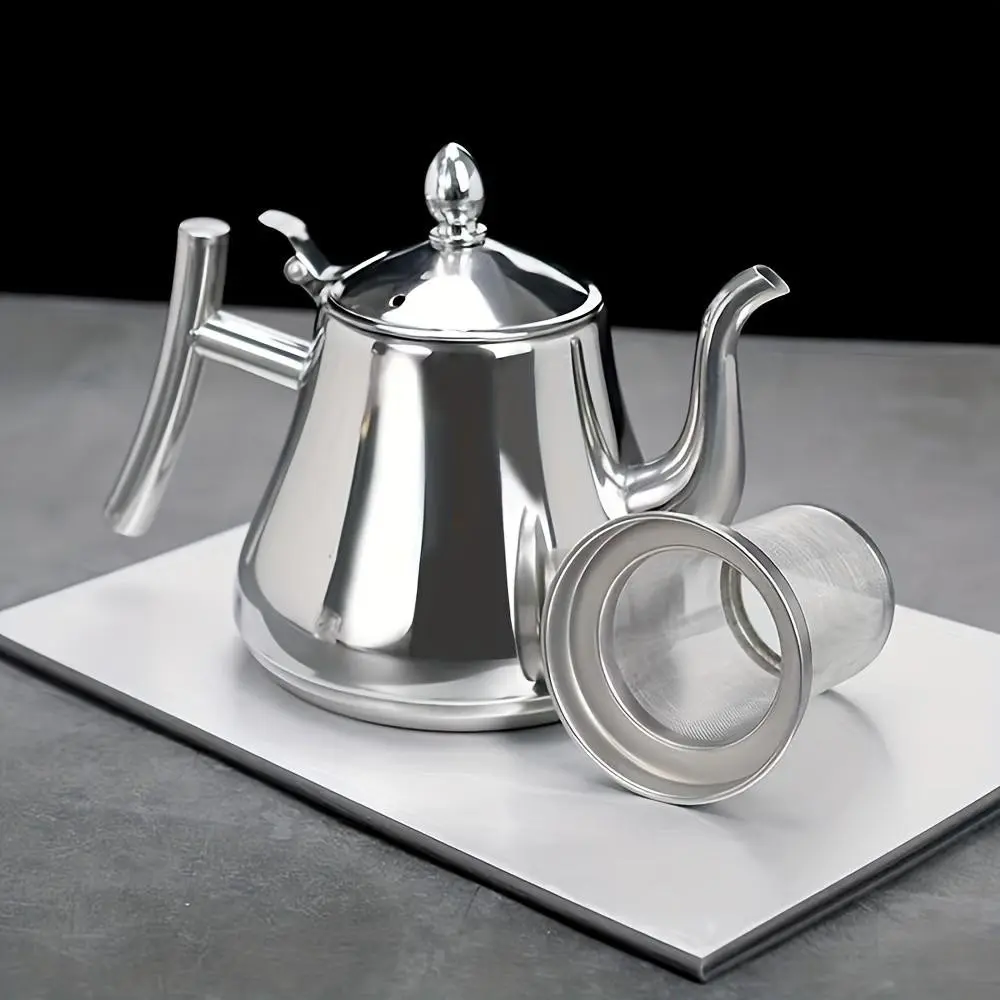 Stainless Steel Tea Pot Coffee Kettle with Filter, Home Casserole Water Boiler, Restaurant Cold Water Jug, Heat Resistant Teapot, Modern Coffee Pot, Kitchenware