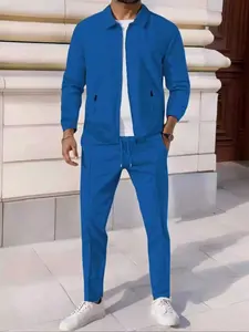 Men's Casual Knit Set, Comfortable Skin-Friendly Fabric, Daily Commute & Home Wear, Fashion Two-Piece for Fall & Winter