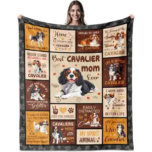 1pc Cavalier King Charles Spaniel gifts for ladies, Cavalier King Charles Spaniel blankets, Cavalier King Charles Spaniel decorations, Cavalier King Charles Spaniel gifts for owners, lovers, and ladies, flannel blankets.