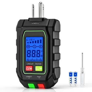 2-in-1 NCV GFCI Outlet Tester, Electrical Circuit Tracer  Testers with LCD Display for Standard 3-Wire 30-150V AC Electrical Outlet Test- SK3001