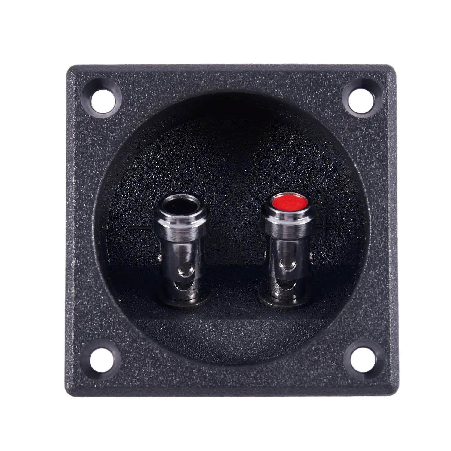 Black Square-Shape Double Binding Post Type Audio Speaker Box Terminal Cup, Plastic Custom Connectors for Automotive Replacement