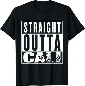 100%cotton California Republic T-Shirt Straight Outta Cali Shirt