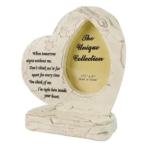 Jinhuoba Garden Statues & Sculptures Resin Heart Frame Tombstone Statue Pet Memorials