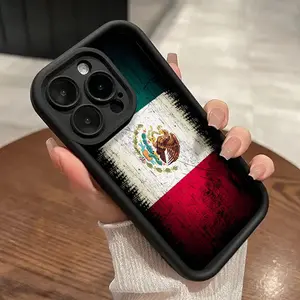 Mexican Heroes Day Flag Pattern Phone Case Soft Case for iPhone 16 15 14 Pro Max 13 12 11 XR XS Plus Shockproof Drop Protection Rugged Durable Silicone Cover