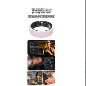 [New] Smart Ring R12, Ceramic Material Heart Rate Sleep Step Monitoring Exercise Record Gesture Control Bluetooth Ring