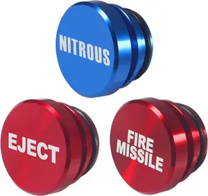 3 Pieces Aluminum Dustproof Plug Billet Button Plugs, Standard 12-Volt Replacement Accessories, Car Novelty Button Lighter Anodized Aluminum Car Decoration Fits Most Automotive Vehicles