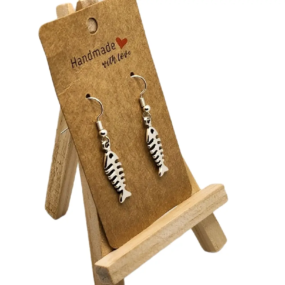 Handmade Minimalist Fish Bone Earrings - Metal Hook, Clean Look, Modern Edge, Sturdy Refined Metal Feel for Casual & Formal Occasions, Metal Feels Sturdy And Refined