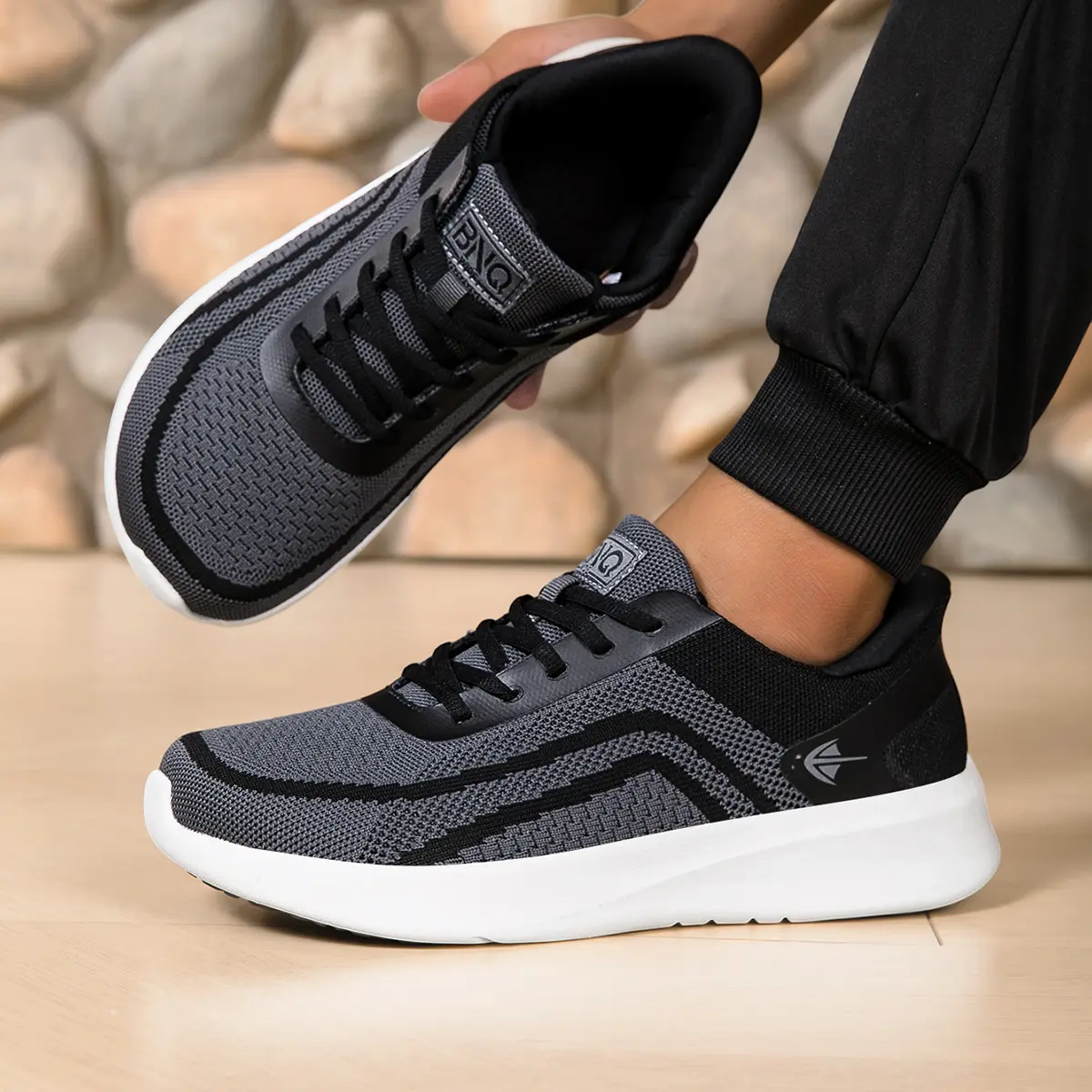 Men's Casual Footwear Sneakers, Breathable Mesh Low-Tops with a Wide Toe Box and Lightweight EVA Orthopedic Sole for All Seasons Walking, Roomy Fit