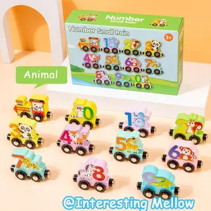 11-Piece Magnetic Wooden Animal Train Set - Montessori Toddler Learning Activities, Animal Assembly Maths Toy, Cognitive Development Tool, Colorful Sensory Play Item, Learning Fun Birthday Gift for Boys & Girls