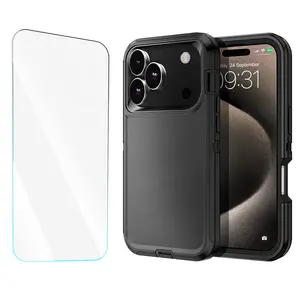 Entronix Bundle Compatible with iPhone 17 Pro Max - Heavy Duty Case & 1 Clear Screen Protector