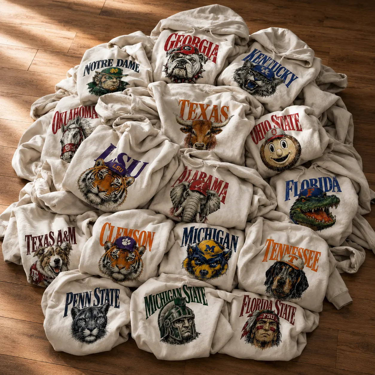 Vintage College Mascot Hoodie, Retro University Football Graphic Pullover, Ash Grey Color Collegiate Team Sweatshirt, Distressed Varsity Mascot Hoodie, Game Day Fan Apparel, Unisex Campus Gift