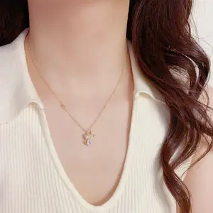 Women's Personalized Fashion Cute Cartoon Cat Fishbone Pendant Necklace, Suitable as a Jewelry Gift for Girlfriends and Cat Owners, Light Luxury Simple Versatile Design Clavicle Chain, Gift Box Packaging, Can Be Used as a Birthday Gift