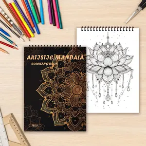 Mandala Pattern Coloring Book, 30 Sheets 100gsm Thick Paper Spiral Graffiti Book, DIY Painting Supplies for Adults & Teenager