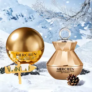 Mercilen Collagen Gold Cream 70g, Deep Moisturizing Firming Face Cream + Hydrating Eye Cream 30g, Anti-Wrinkle Daily Care for Men & Women, Anti Aging Cream