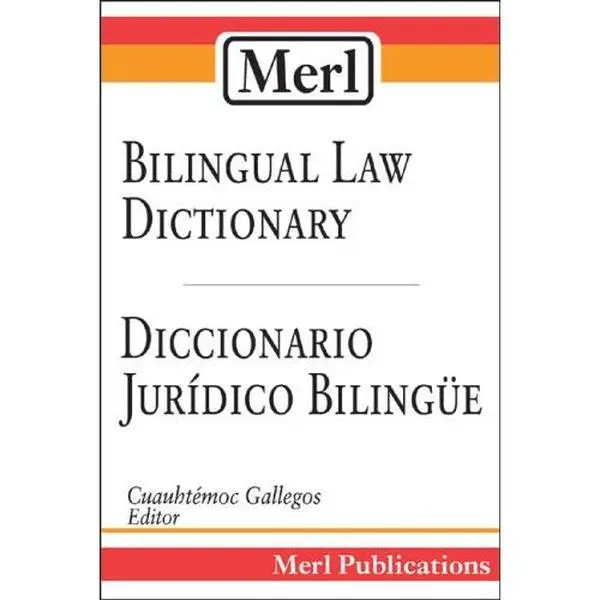 USED Book - Merl Bilingual Law Dictionary/diccionario Juridico Bilingue (English and Spanish Edition) (Paperback) - english