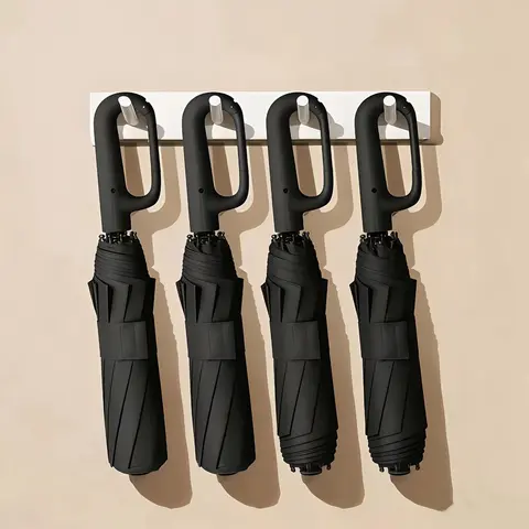 MEI QI LIN Foldable Rainproof Windproof Automatic Umbrella, Compact With Ring Buckle Design & Reinforced Frame, UPF50 Sun & Rain Dual Use Umbrella, 1PC/2PCS Optional For Travel Commute Outdoor Rainy Days, Ship Within 24H