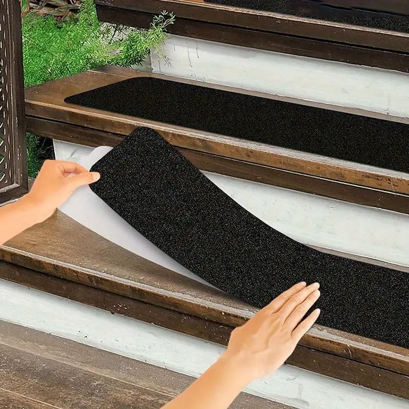 1/4pcs Black Frosted Non-slip Strips Waterproof Wear-resistant Non-slip Tape For Indoor And Outdoor Steps Pedal Stairs Non-slip Stickers For Restaurant Hotel
