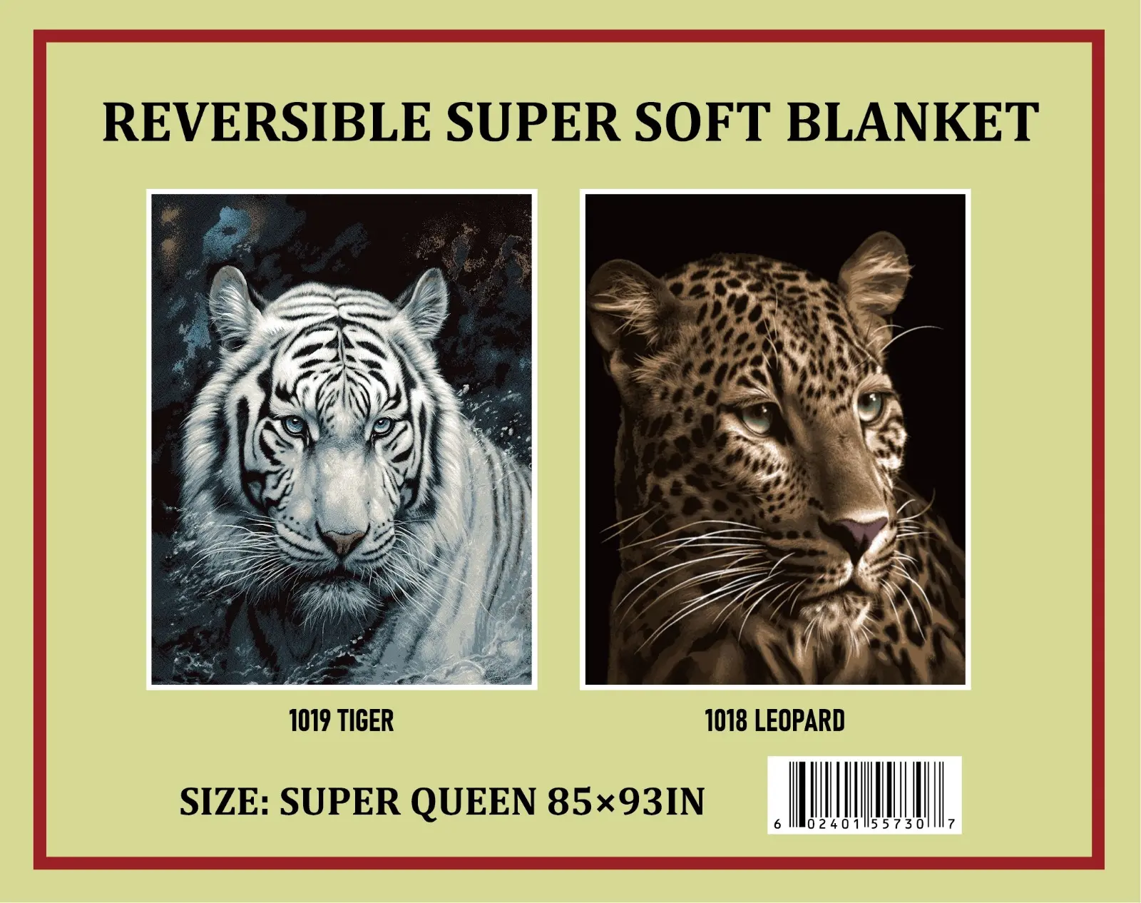 Elpantera Super Queen Size 2-Ply Reversible Blanket - 6lb, Super Soft, Durable, Versatile, Machine-Washable Bedding for Animal Lovers