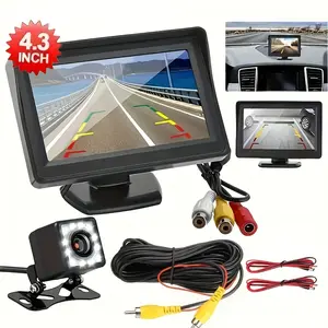 [HD Backup Camera] Winpartners 4.3" HD Backup Camera & Monitor Kit | Wired Night Vision, Color LCD Display, Easy Installation for Cars, SUVs, RVs - Includes Power Cable, RCA Video Cable, Overheat Protection, Parking System, Compatible with 12V Vehicles