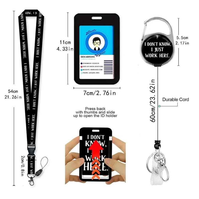 Retractable Badge Holder with Detachable Lanyard, Retractable Badge Reel, 1 Set Id Badge Holder, Id Card Holder for Office, School, Hospital