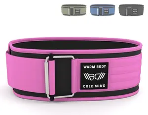 WARM BODY COLD MIND Black Nylon Weightlifting Belt with Velcro Strap For Powerlifting, Functional Training, Gym training sessions, Back Support Belt, Lightweight Flexible Fit, Core Stability, Quick Adjust