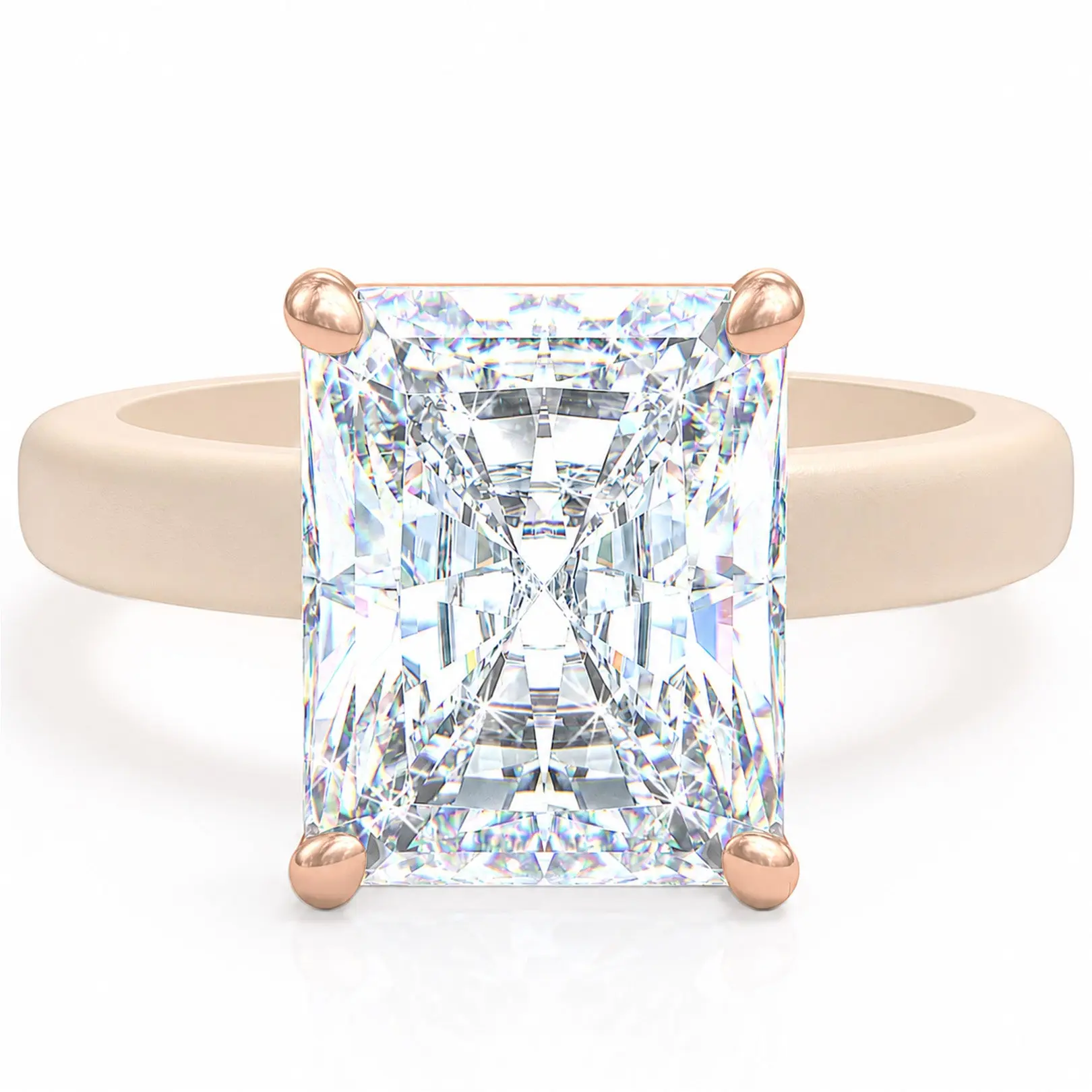 Rinfit Thin Silicone Ring – 10×8 mm Emerald Cut CZ | Patented Design - GlowStone Collection