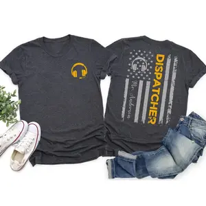 Custom Dispatcher Appreciation Gift, Dispatcher American Flag T-Shirt