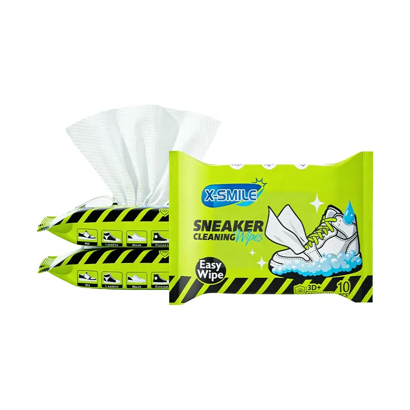 X-SMILE Sneaker Cleaning Wet Wipes 10-Pack (3 Packs) — Premium sneaker care, built-in cleaning solution, no need to rinse, essential household sneaker cleaning wet wipes