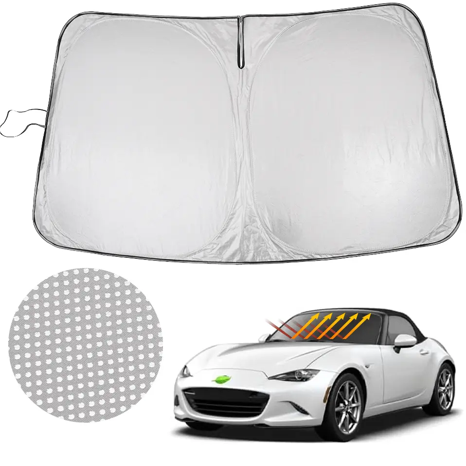 Windshield Sun Shade For Mazda MX-5 2016-2025 Miata Convertible MX5, Custom Car Accessories, Foldable Window Sunshade Sun Protector, Effective UV Rays Blocking, Keeps Car Interior Cooler