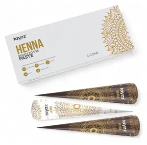 100% Natural Henna Paste Hair Dye Cones Reddish Brown Color Great for Spot Hair Coloring, Long-lasting and Cruelty-Free (Reddish Brown, 3 Pack)