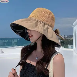 Women's Wide Brim Sun Hat - UPF 50+ UV Protection, Windproof Chin Strap, Breathable Lightweight, Packable Foldable Crushable Hats for Travel, Hiking