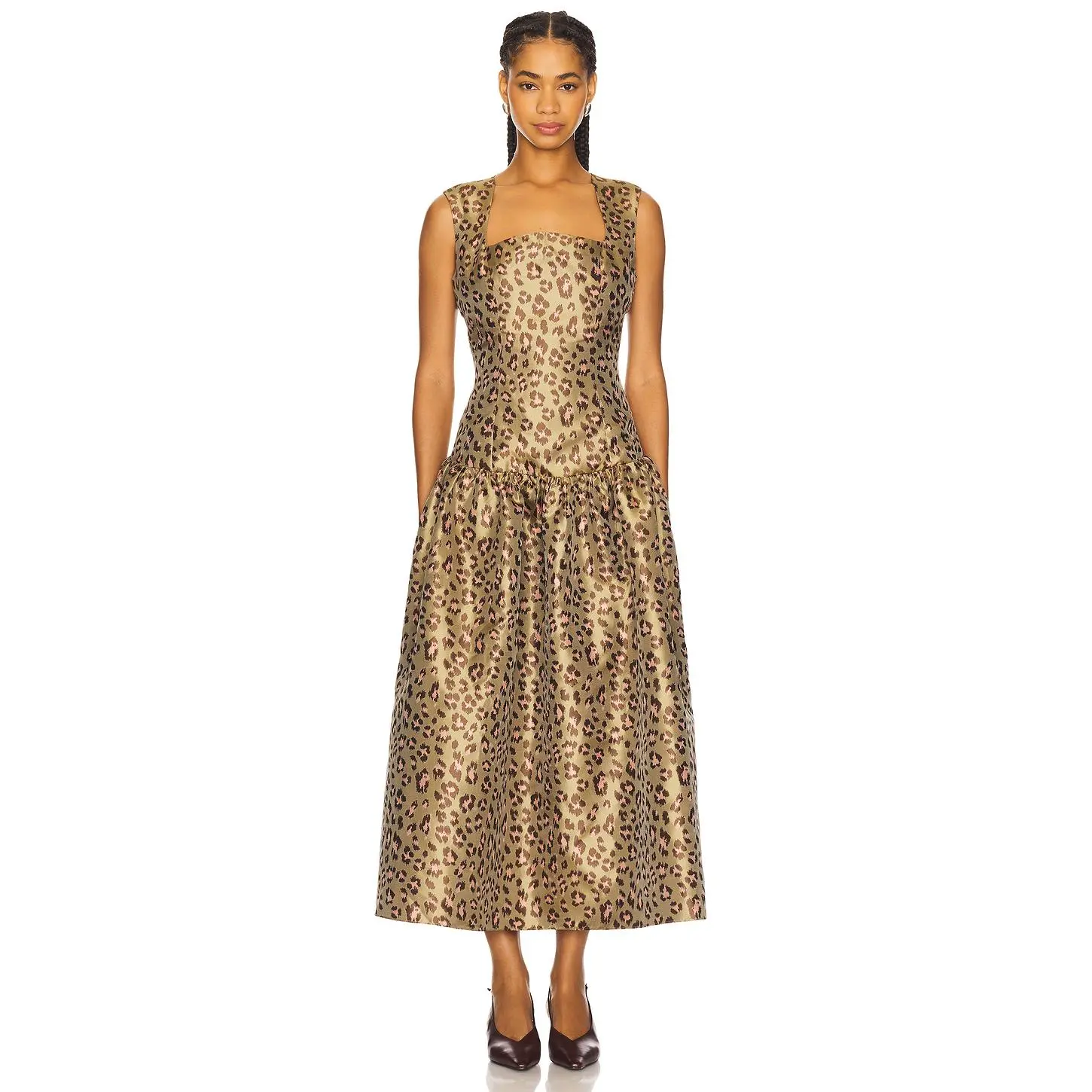 ELLIATT Delara Midi Dress in Khaki - TikTok Shop