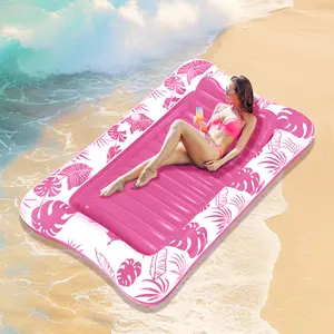 Valentine's Day gift, FathersDayGift,Christmas gift  83″ x 52″ Inflatable Tanning Pool Large Lounge Float With Cup Holder,Sun Tan Tub Adult Pool Floats Raft Swimming summer collapsible pool sun tan tub Three colors blue, pink and gold