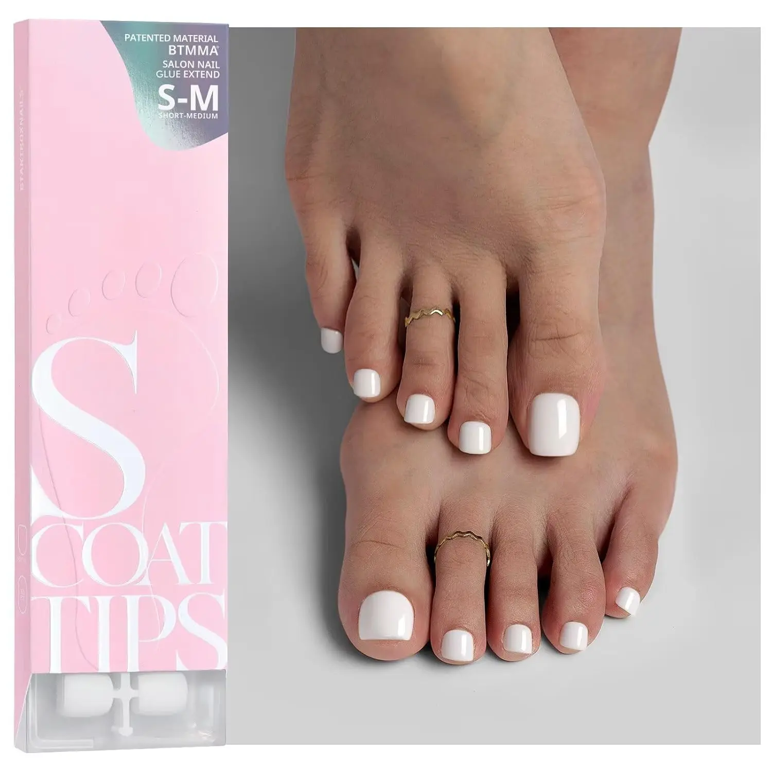 SCOATTIPS Toe Nail Tips - White Press On Toenails for Women, 160 Pcs 16 Sizes Short Soft Gel Toe Nail Press Ons, Soak Off Acrylic Fake Toe Nail Extensions (Include Nail Tips ONLY)