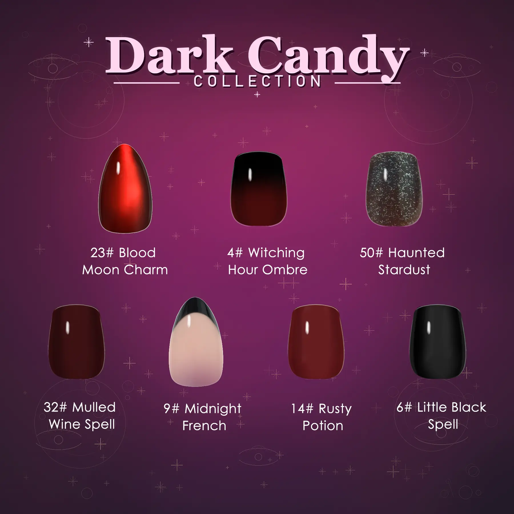 QIEK Halloween Press On Nails Collection - Fake Nails Kit, 30/32Pcs 15/16 Sizes Soft Gel Press on Nails Salon Quality Reusable False Nails with Nail Glue Adhesive Tabs for Women Girl,  Gift Daily Wear, Dating