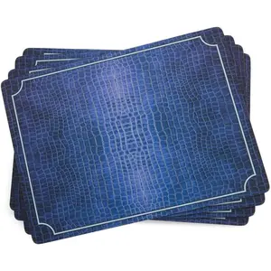 Pimpernel Blue Croc Cork Backed Placemats Set of 4