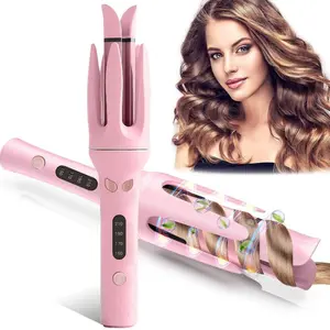 Automatic Curling Stick Lazy Curling Tool Electric Rotary Curler Large Curl Without Damaging Hair 28mm Comfort 4 Modes Temperatures Beige gifts for girl