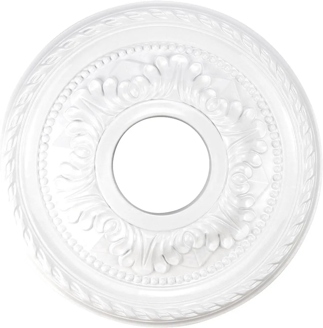 Crapyt Ceiling Medallions for Chandeliers Ceiling Fan Medallion for living room, dining room, shopping mall, bedroom 12.2" Light Medallion White | Lighting Medallion for Living Room, Dining Room, Shopping Mall, Bedroom, White